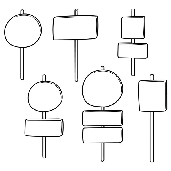 Conjunto Vetorial Postes Direção — Vetor de Stock