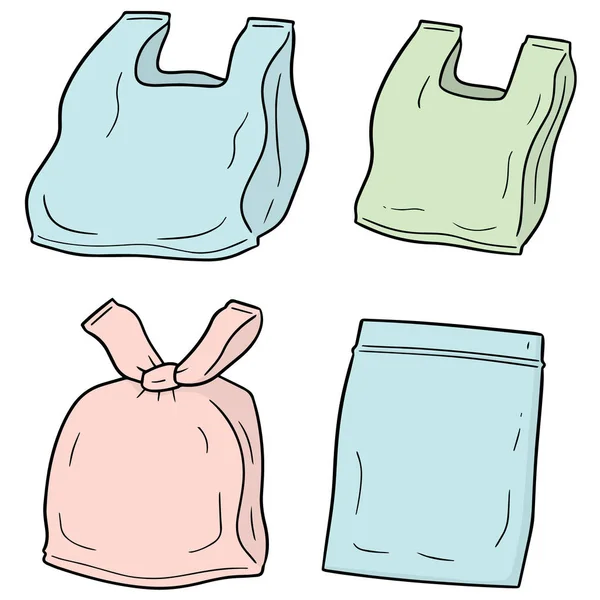 Ensemble Vectoriel Sac Plastique — Image vectorielle