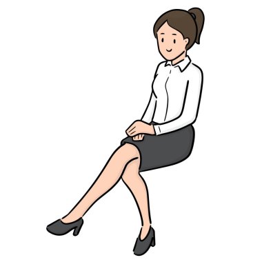 vektör oturan kadın