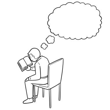 vektör bir adam kitap okuma