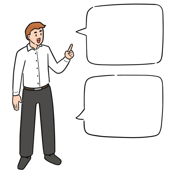 Vector Conjunto Hombre Negocios Hablando — Vector de stock