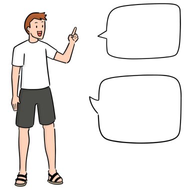 vektör kümesi konuşan adam