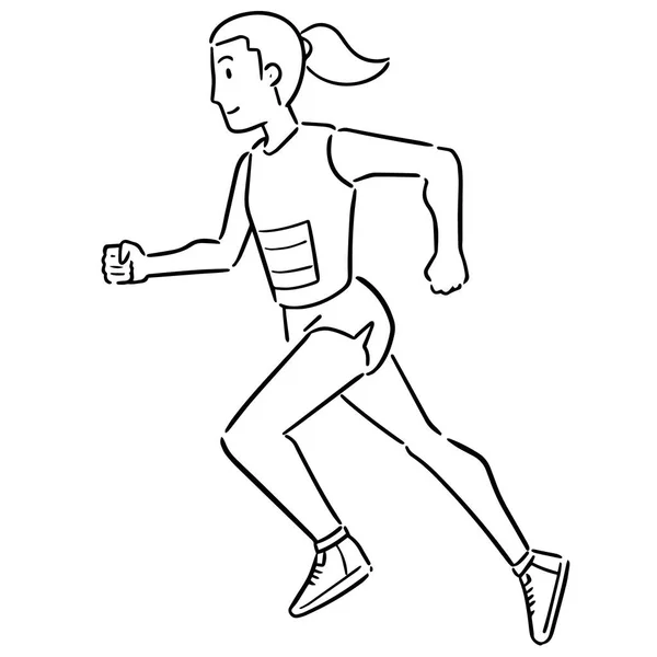 Vector Mujer Corriendo — Vector de stock