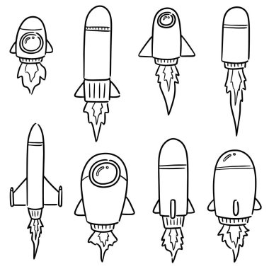 roket ve uzay gemisi vektör kümesi
