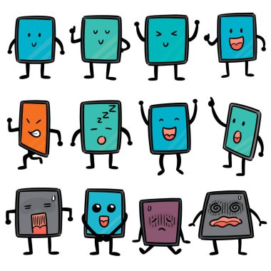 vektör set smartphone karikatür