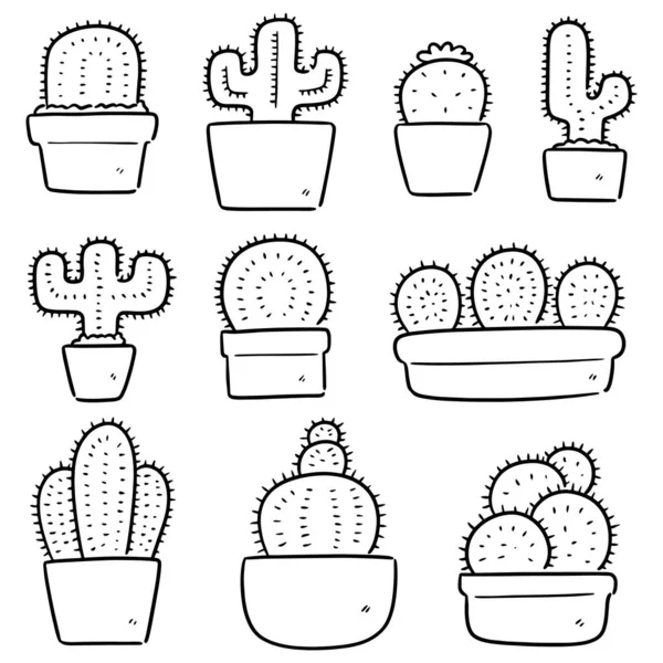 Vector Set Cactus — Stock Vector