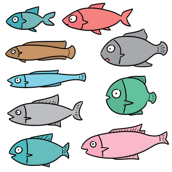 Векторный Набор Рыб — стоковый вектор