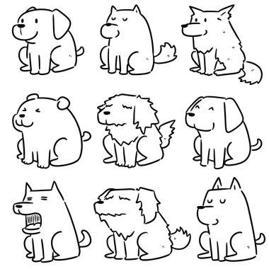 vektör köpek kümesi
