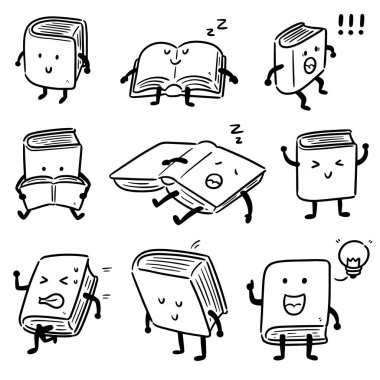 vektör set kitap karikatür