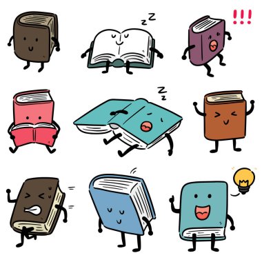 vektör set kitap karikatür