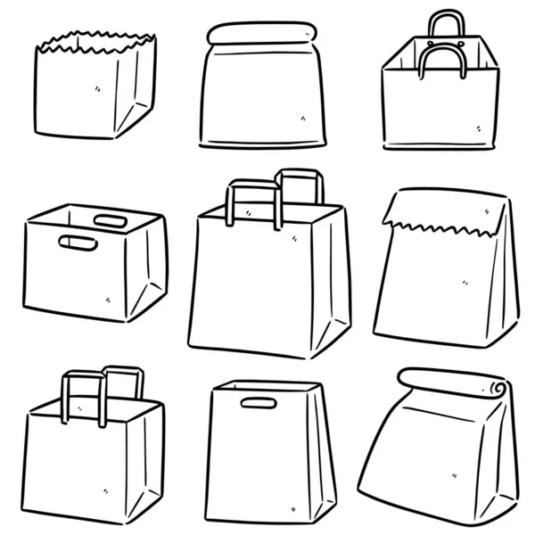 Vector Set Paper Bag — Stock Vector