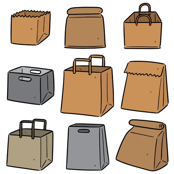 Vector Conjunto Bolsa Papel — Vector de stock