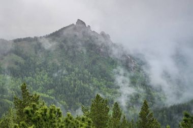 Krasnoyarsk Pillars saklıdır. Kayada Takmak görüntülemek