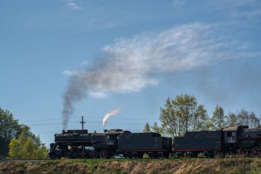 25 Mayıs 2017 turist buhar tren sürmek çevre-Baykal demiryolu, Deniz Baykal, Rusya Federasyonu