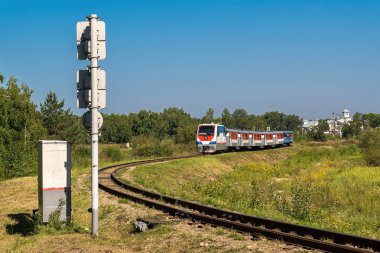Irkutsk şehrin Konny adada çocuk demiryolu tren seyahat