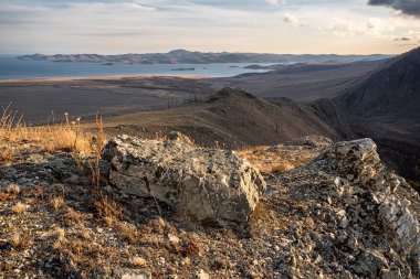 View of the Maloye More Bay on Lake Baikal clipart