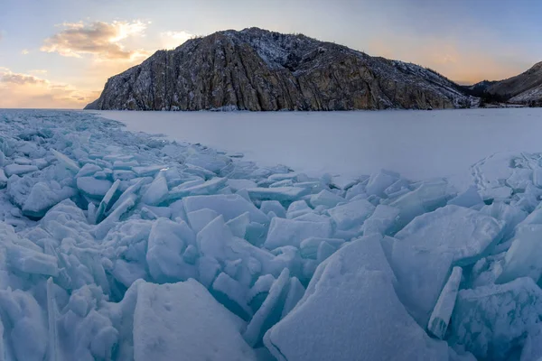 Winter Baikal Blick Auf Die Sagan Zaba Klippe — Stockfoto