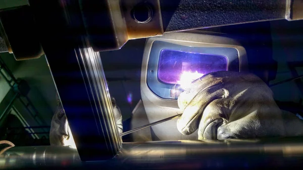 Aluminium Welding cohesive bond — Stock Photo, Image