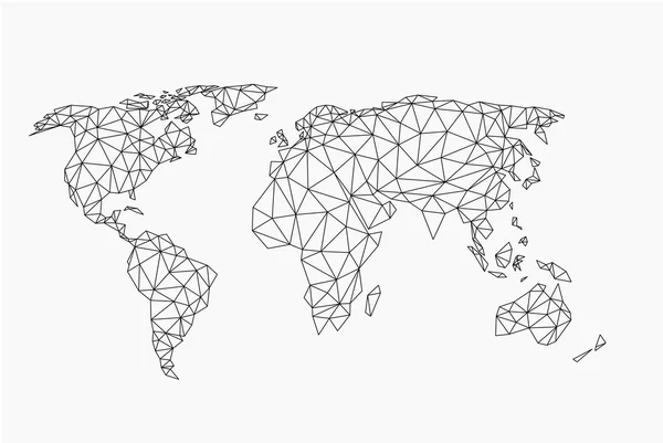 Mapa vectorial del mundo. Ilustración gris sobre fondo blanco . — Vector de stock