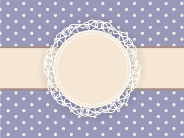 Çerçeve ve polka noktaları ile tebrik retro arka plan. Davet kartı