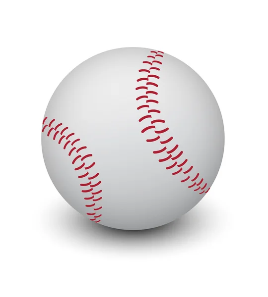 Bola de beisebol isolada no fundo branco. — Vetor de Stock
