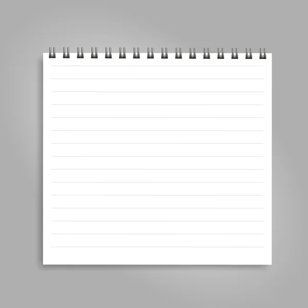 Notebook pionowy z czarną spiralą, izolowany na czystej bieli. — Wektor stockowy