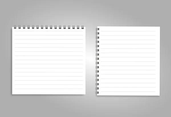 Cuaderno vertical con espiral negra, aislado en blanco puro . — Vector de stock