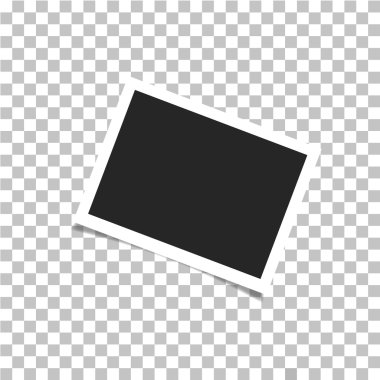 Ekose arka plan üzerinde gölgeli gerçekçi fotoğraf çerçevesi.