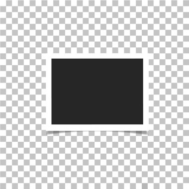 Ekose arka plan üzerinde gölgeli gerçekçi fotoğraf çerçevesi.