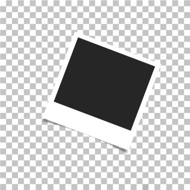 Ekose arka plan üzerinde gölgeli gerçekçi fotoğraf çerçevesi.