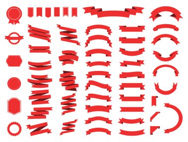 Afiş vektör simgesi beyaz zemin üzerine altın rengini ayarlayın. Şerit hediye ve Aksesuar şekiller illüstrasyon izole. Noel etiket dekorasyon app web için. Etiket, rozet sınırları koleksiyonu.