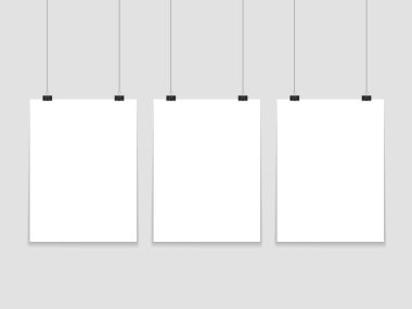 Duvar kağıdı poster asılı. Vektör çizim.