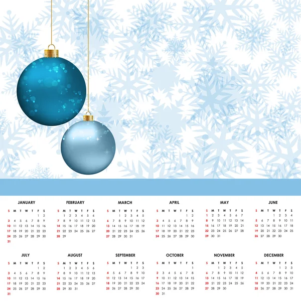 Calender, 2017 Christmas background. Happy new Year. Vector illustration. — Stock Vector