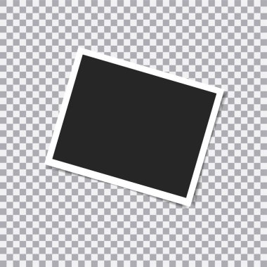 Retro fotoğraf çerçevelemek gölge üzerinde yapışkan bant ile şeffaf bir arka plan üzerinde pin.