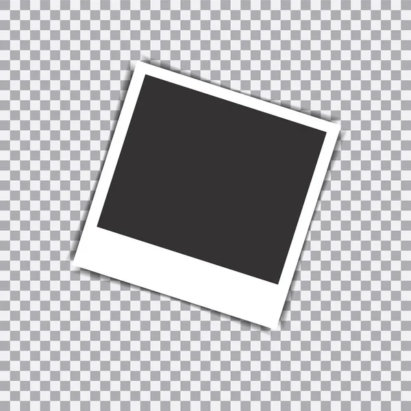 Retro fotoram med skugga på tejp fäster på en transparent bakgrund. — Stock vektor