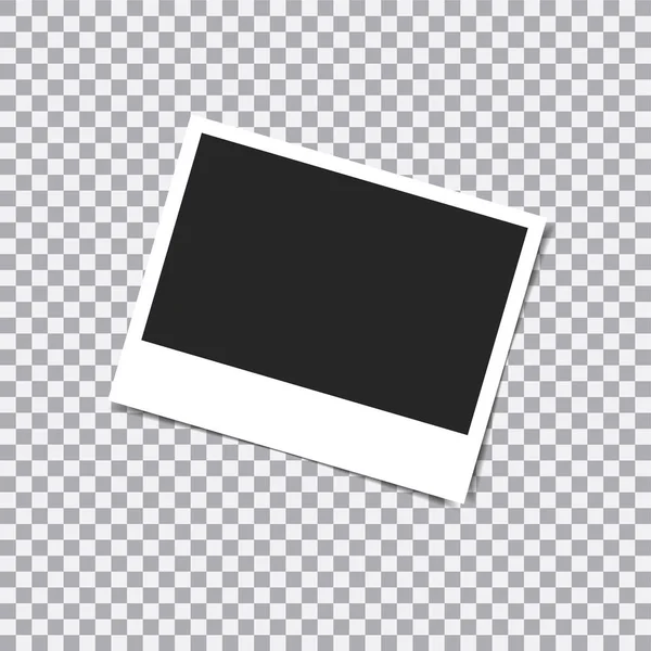 Retro fotoram med skugga på tejp fäster på en transparent bakgrund. — Stock vektor