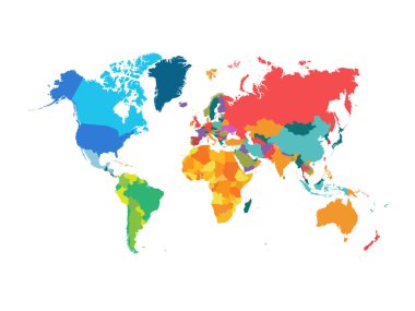 Siyasi Dünya Haritası vektör çizim.