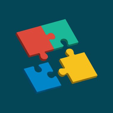 renkli parlak bulmaca vektör çizim. EPS 10.