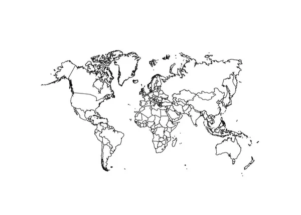 Politieke wereldkaart vector illustratie. — Stockvector