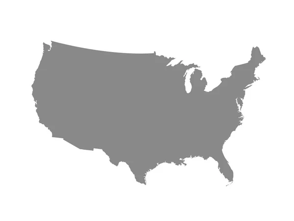 Blank simile mappa USA isolata su sfondo bianco. Paese degli Stati Uniti d'America. Modello vettoriale per sito web, design, copertina, infografica. Illustrazione grafica. — Vettoriale Stock