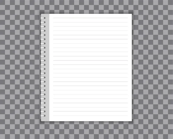 Notebook espiral realista em branco notebook isolado no vetor branco — Vetor de Stock