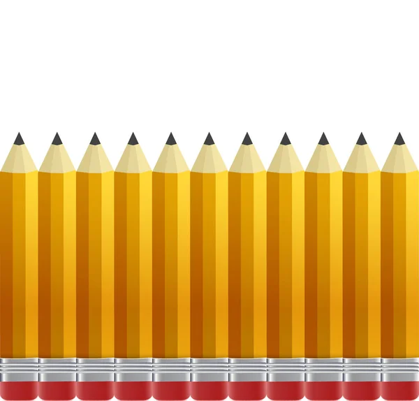 Varrat nélküli színes ceruzák sor alsó oldalán hullám — Stock Vector