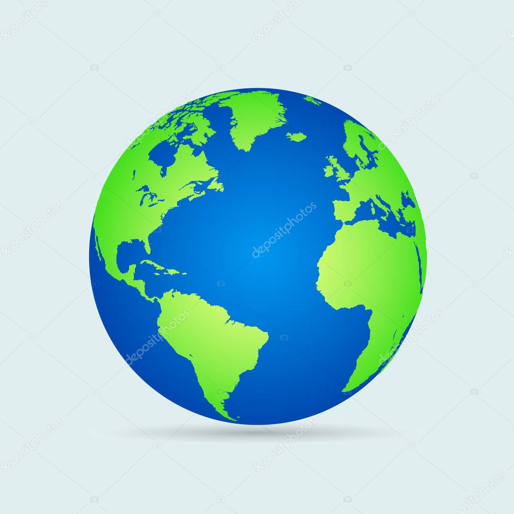 Illustration of the earth isolated on a white background.