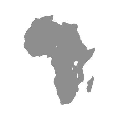 Harita Afrika kıtasının gri beyaz bir arka plan üzerinde.