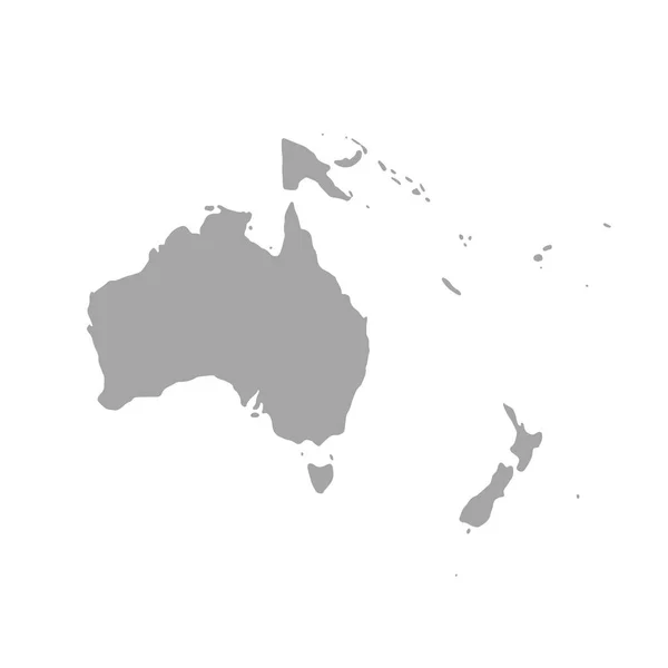 Mapa de Oceanía en gris sobre fondo blanco — Archivo Imágenes Vectoriales