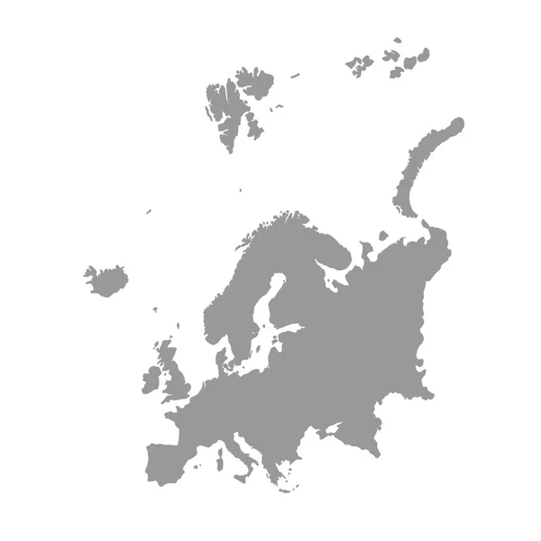 Mapa de Europa en gris sobre fondo blanco . — Vector de stock