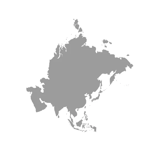 Asienkarte in grau auf weißem Hintergrund. — Stockvektor