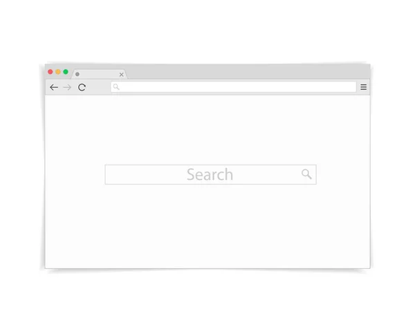Einfaches Browserfenster auf weißem Hintergrundvektor. — Stockvektor