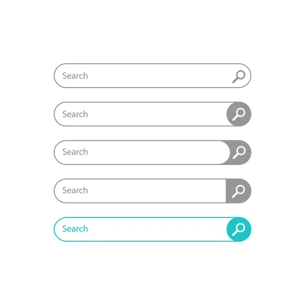 Barre de recherche conception d'éléments vectoriels, ensemble de boîtes de recherche ui modèle isolé sur fond blanc. — Image vectorielle