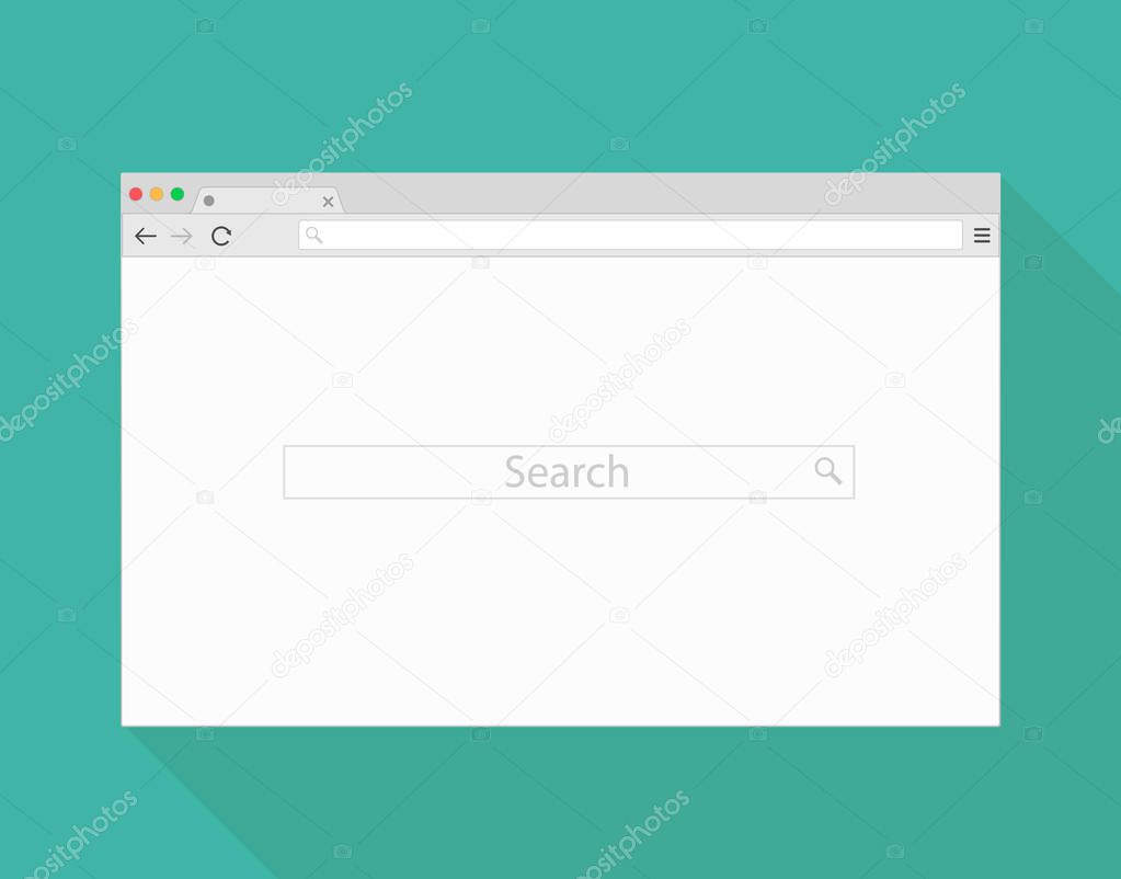 Simple browser window on white background vector.